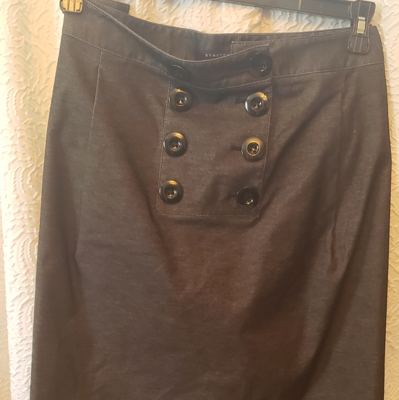 Anne Klein Denim - Anne Klein sailor style stretch jean/denim skirt